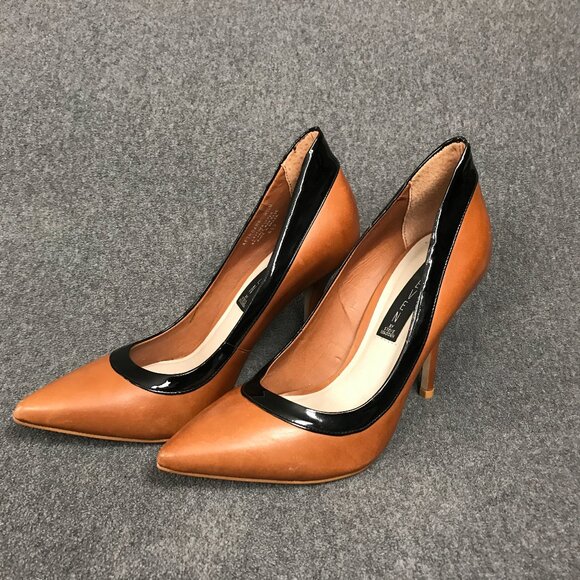 Steven By Steve Madden Shoes - Steven by Steve Madden Aftrdark Brown Leather Stiletto Pumps High Heels Sz 8.5